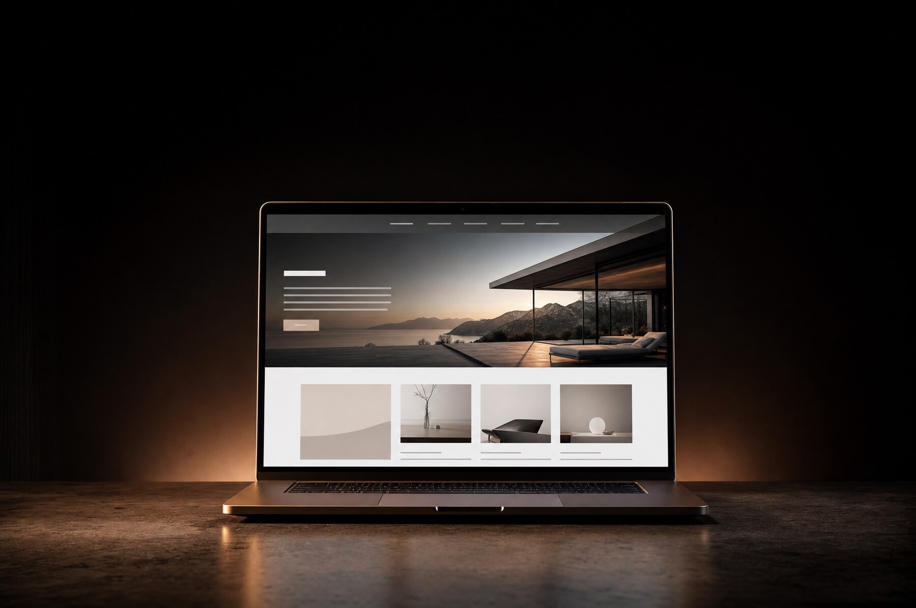 A modern website designed by Third Studio shown on a laptop